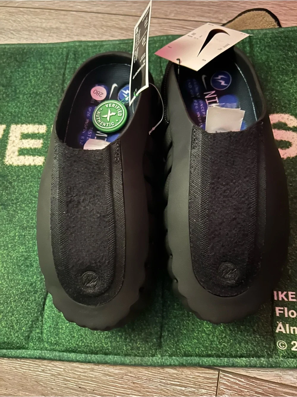 Men's Nike Mind 001 Fragment Black Slip-On Pregame- Waterproof Comfort